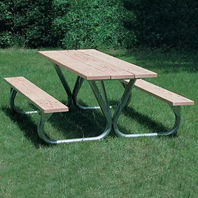Pieds de table de pique-nique d'extérieur en acier anti-basculement Pilot Rock de 6 ou 8 pieds (piètement seul)