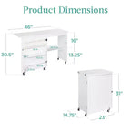 Table et bureau de machine à coudre avec rangement et plateaux pour loisirs créatifs