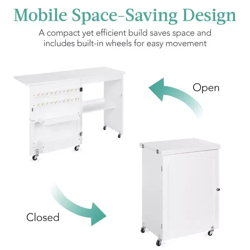 Table et bureau de machine à coudre avec rangement et plateaux pour loisirs créatifs