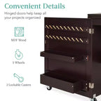 Table et bureau de machine à coudre avec rangement et plateaux pour loisirs créatifs