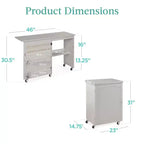 Table et bureau de machine à coudre avec rangement et plateaux pour loisirs créatifs