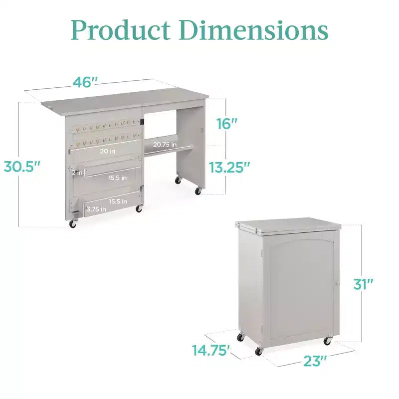 Table et bureau de machine à coudre avec rangement et plateaux pour loisirs créatifs