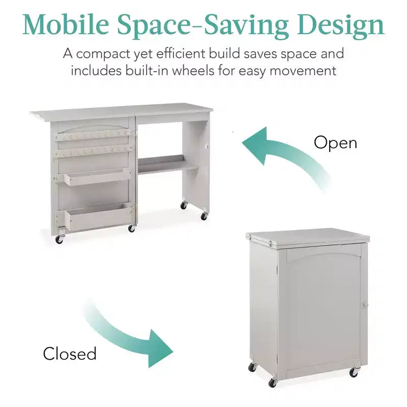 Table et bureau de machine à coudre avec rangement et plateaux pour loisirs créatifs