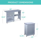 Table et bureau de machine à coudre avec rangement et plateaux pour loisirs créatifs