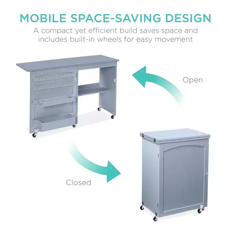 Table et bureau de machine à coudre avec rangement et plateaux pour loisirs créatifs