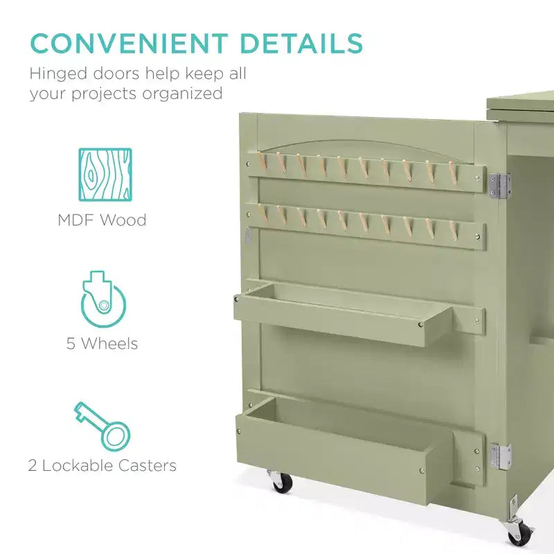 Table et bureau de machine à coudre avec rangement et plateaux pour loisirs créatifs