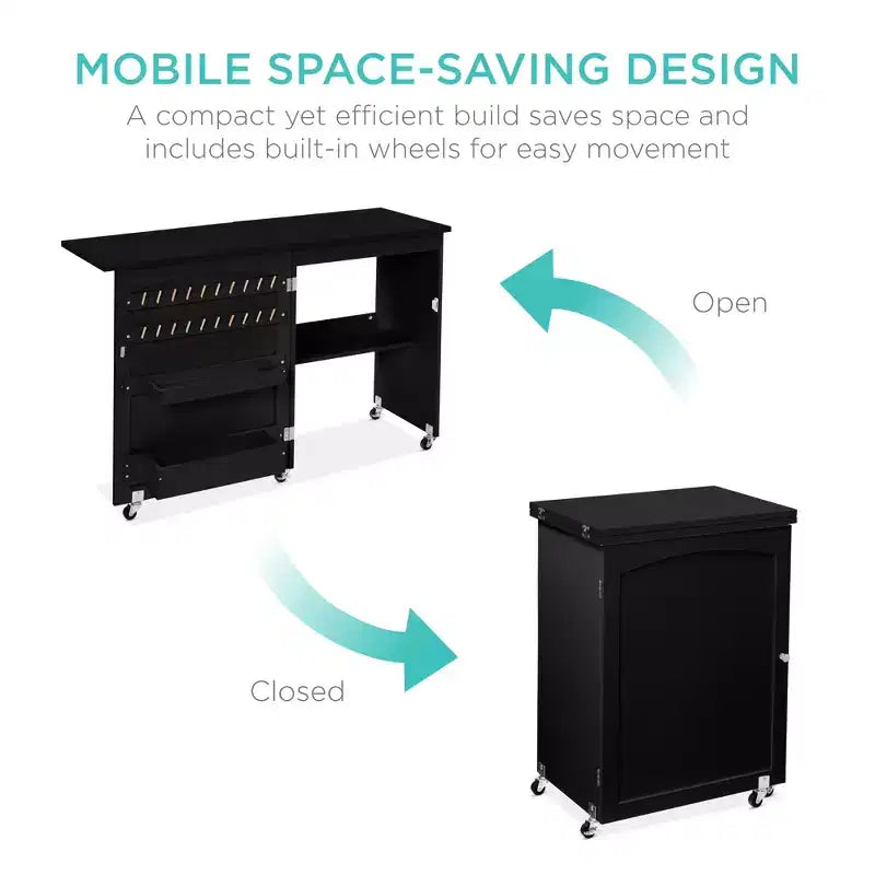 Table et bureau de machine à coudre avec rangement et plateaux pour loisirs créatifs