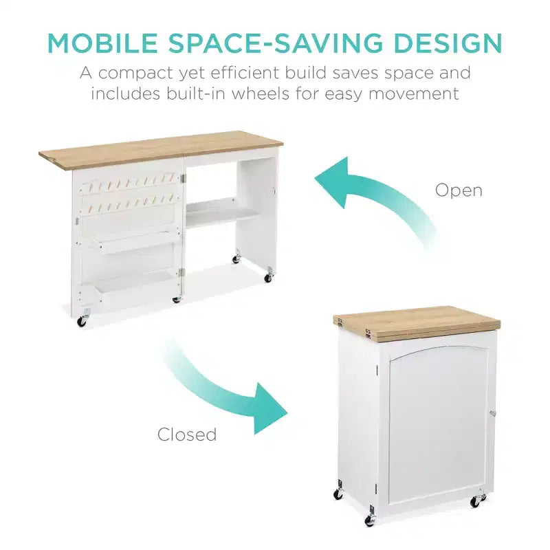 Table et bureau de machine à coudre avec rangement et plateaux pour loisirs créatifs