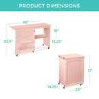 Table et bureau de machine à coudre avec rangement et plateaux pour loisirs créatifs