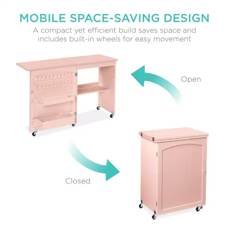 Table et bureau de machine à coudre avec rangement et plateaux pour loisirs créatifs