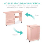 Table et bureau de machine à coudre avec rangement et plateaux pour loisirs créatifs