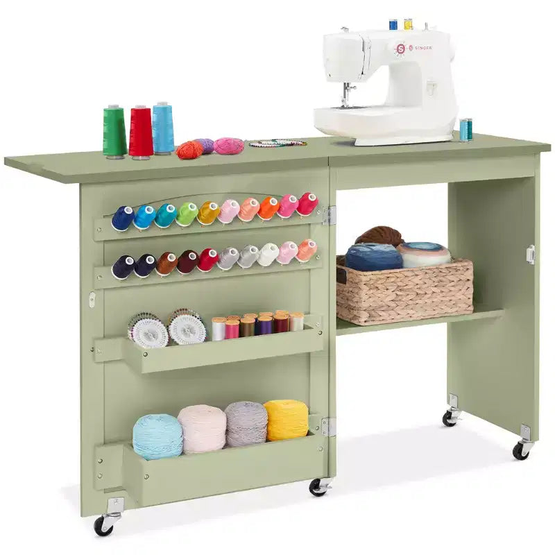 Table et bureau de machine à coudre avec rangement et plateaux pour loisirs créatifs