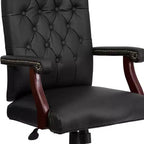Chaise de bureau à dossier haut capitonnée avec réglage de la hauteur et pivotement à 360°