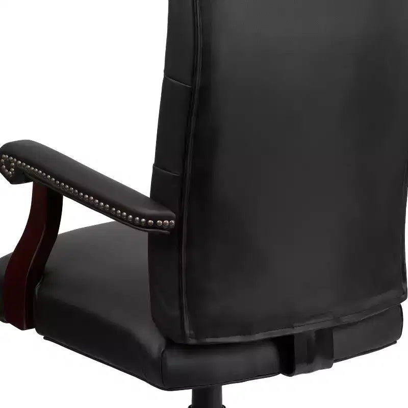 Chaise de bureau à dossier haut capitonnée avec réglage de la hauteur et pivotement à 360°