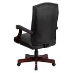 Chaise de bureau à dossier haut capitonnée avec réglage de la hauteur et pivotement à 360°