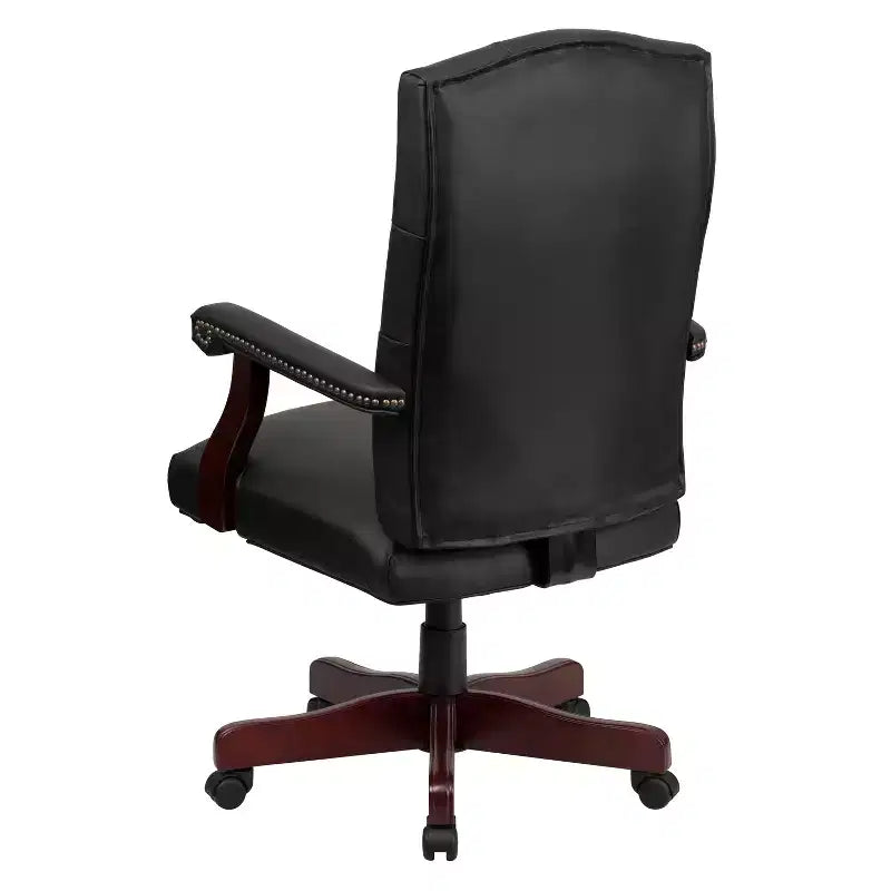 Chaise de bureau à dossier haut capitonnée avec réglage de la hauteur et pivotement à 360°