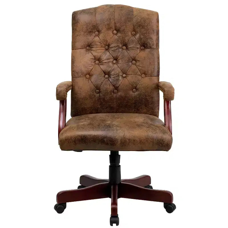 Chaise de bureau à dossier haut capitonnée avec réglage de la hauteur et pivotement à 360°