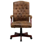Chaise de bureau à dossier haut capitonnée avec réglage de la hauteur et pivotement à 360°