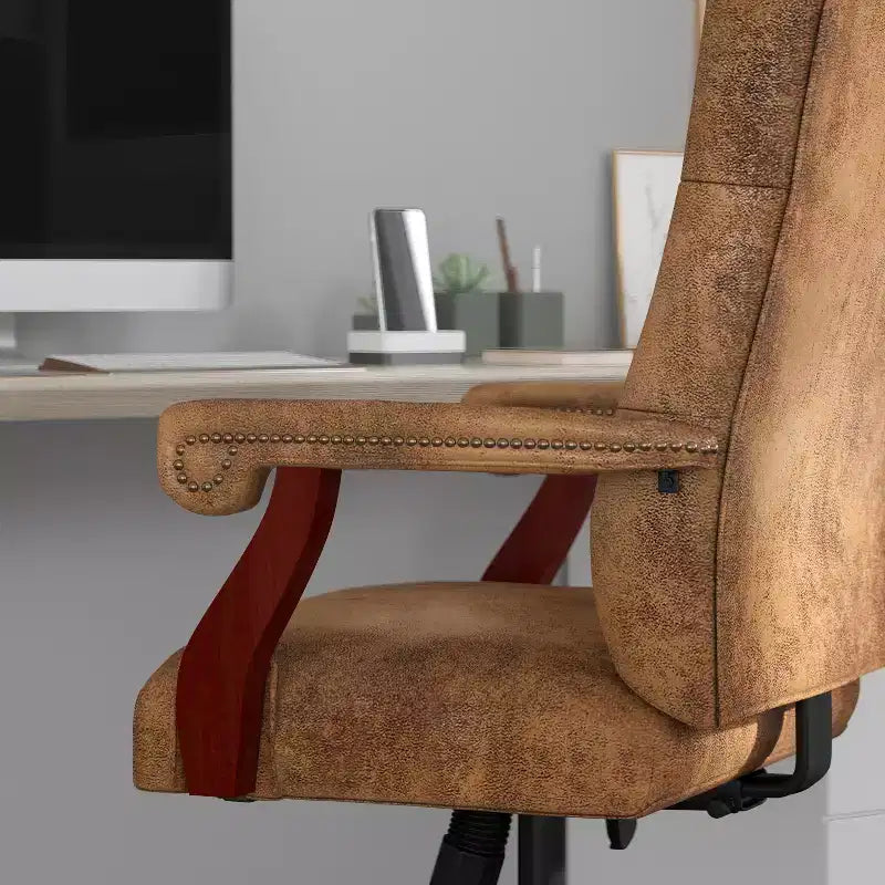 Chaise de bureau à dossier haut capitonnée avec réglage de la hauteur et pivotement à 360°