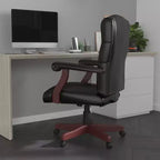 Chaise de bureau à dossier haut capitonnée avec réglage de la hauteur et pivotement à 360°