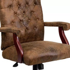 Chaise de bureau à dossier haut capitonnée avec réglage de la hauteur et pivotement à 360°