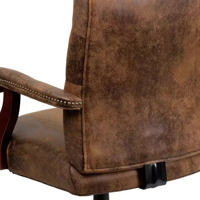 Chaise de bureau à dossier haut capitonnée avec réglage de la hauteur et pivotement à 360°