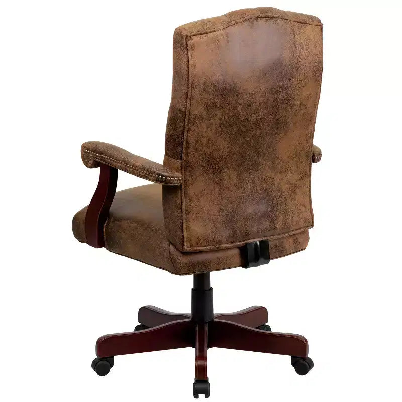 Chaise de bureau à dossier haut capitonnée avec réglage de la hauteur et pivotement à 360°