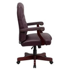 Chaise de bureau à dossier haut capitonnée avec réglage de la hauteur et pivotement à 360°
