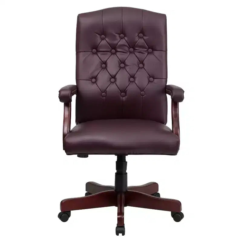Chaise de bureau à dossier haut capitonnée avec réglage de la hauteur et pivotement à 360°