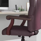 Chaise de bureau à dossier haut capitonnée avec réglage de la hauteur et pivotement à 360°