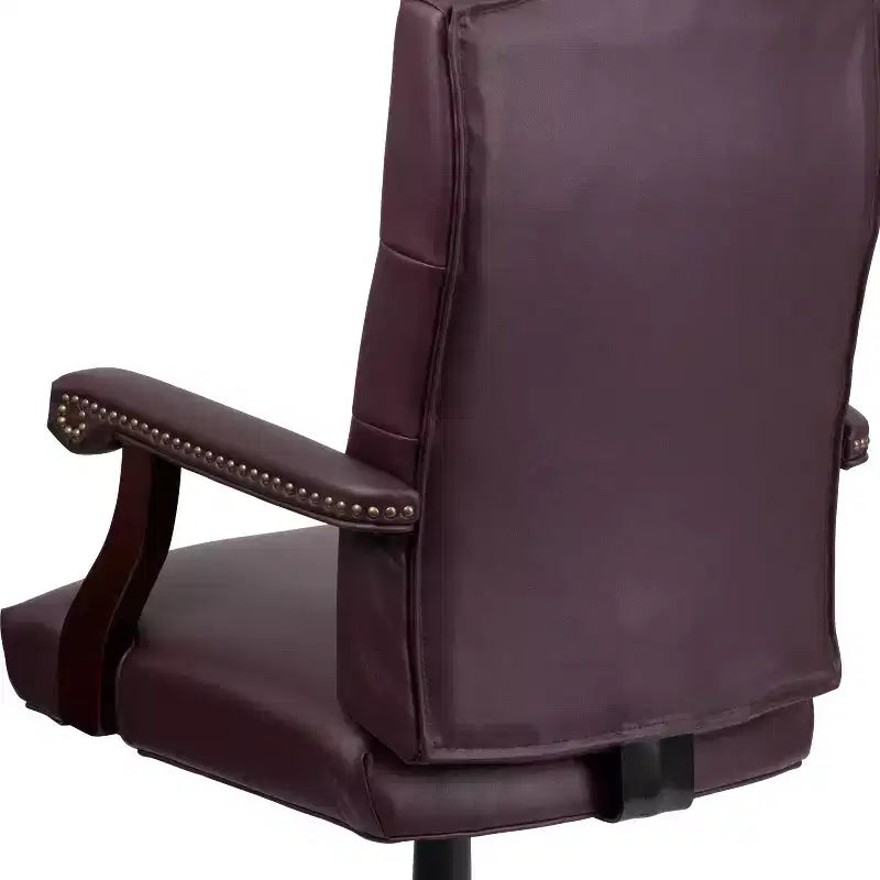Chaise de bureau à dossier haut capitonnée avec réglage de la hauteur et pivotement à 360°