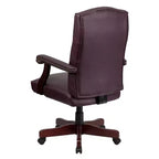 Chaise de bureau à dossier haut capitonnée avec réglage de la hauteur et pivotement à 360°
