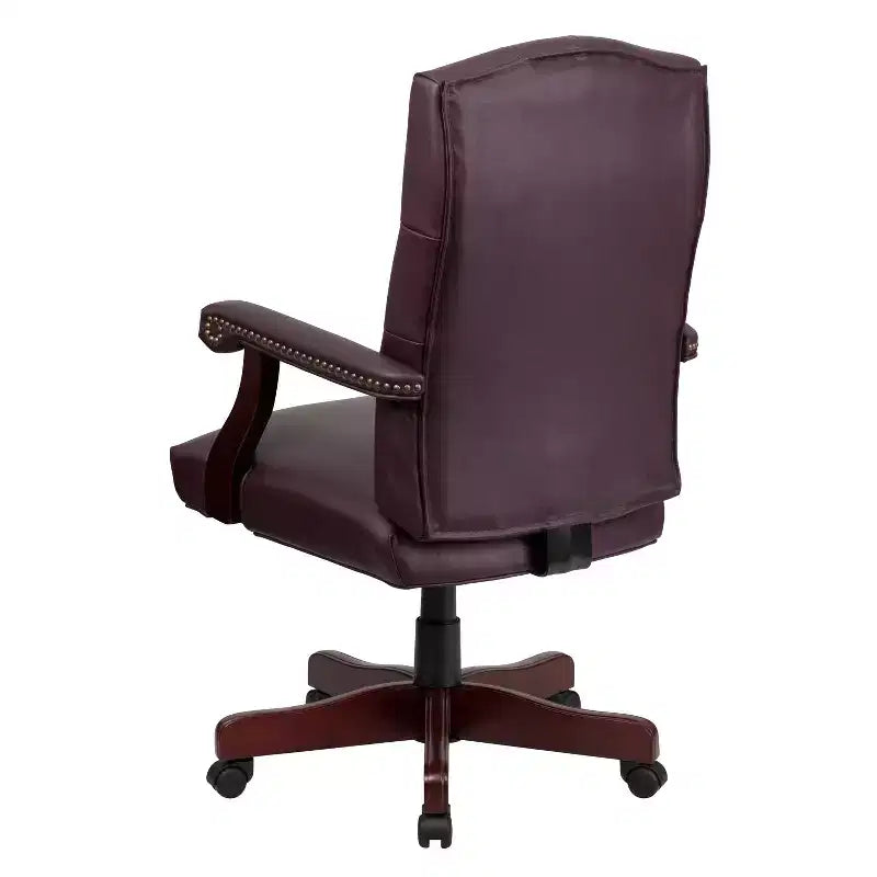 Chaise de bureau à dossier haut capitonnée avec réglage de la hauteur et pivotement à 360°