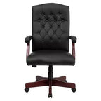 Chaise de bureau à dossier haut capitonnée avec réglage de la hauteur et pivotement à 360°