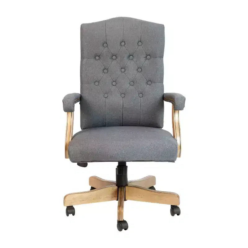 Chaise de bureau à dossier haut capitonnée avec réglage de la hauteur et pivotement à 360°