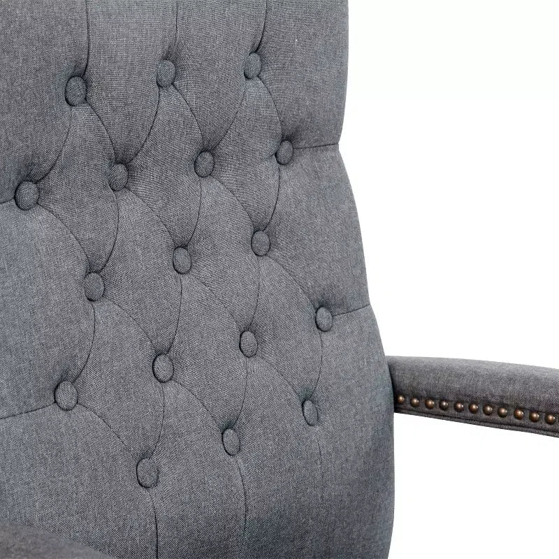 Chaise de bureau à dossier haut capitonnée avec réglage de la hauteur et pivotement à 360°