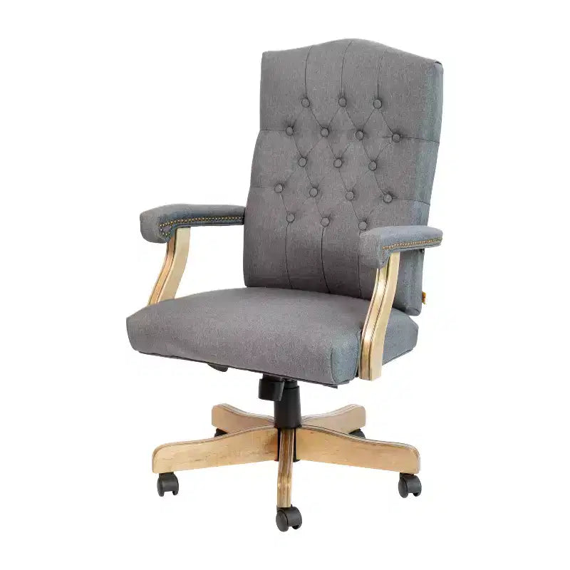 Chaise de bureau à dossier haut capitonnée avec réglage de la hauteur et pivotement à 360°