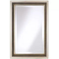 Uttermost Rectangular Vanity Accent Wall Mirror Modern Silver Leaf Frame Triple Beaded 23 Wide for Bathroom Bedroom Living Room