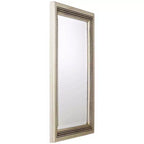 Miroir mural rectangulaire pour coiffeuse, cadre moderne en feuille d'argent, triple perlage, 23" de large pour salle de bain, chambre à coucher, salon