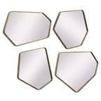 Uttermost Miroirs Muraux Décoratifs Asymétriques pour Coiffeuse, Lot de 4, Cadre Doré Vieilli Moderne 19 3/4" de Large pour Salle de Bain et Chambre