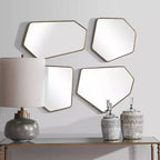 Uttermost Miroirs Muraux Décoratifs Asymétriques pour Coiffeuse, Lot de 4, Cadre Doré Vieilli Moderne 19 3/4" de Large pour Salle de Bain et Chambre