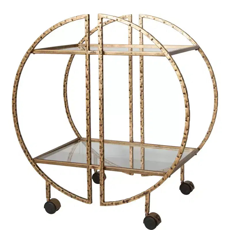 Dessert de bar Uttermost Zelina 30 1/4 po large, doré antique, à 2 étagères