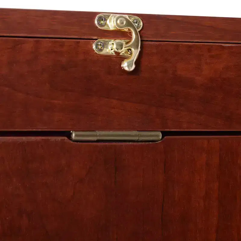 Bureau mural rabattable convertible avec étagères, table d'ordinateur flottante peu encombrante, Acajou