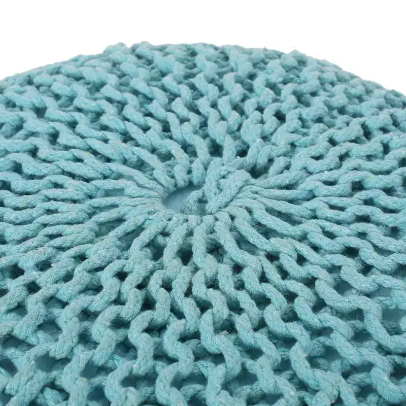 Pouf rond en coton tricoté moderne Hortense - Christopher Knight Home