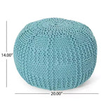 Pouf rond en coton tricoté moderne Hortense - Christopher Knight Home