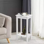 Table de chevet à 2 niveaux, table d'appoint, table basse, pieds en bois, chambre à coucher