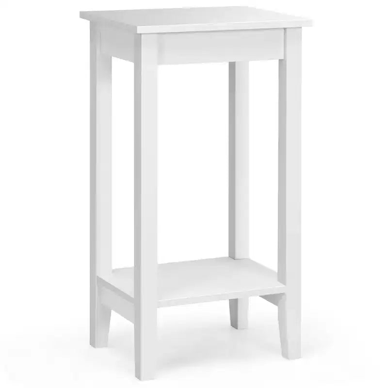 Table de chevet à 2 niveaux, table d'appoint, table basse, pieds en bois, chambre à coucher
