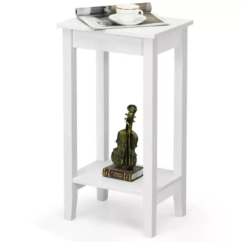 Table de chevet à 2 niveaux, table d'appoint, table basse, pieds en bois, chambre à coucher