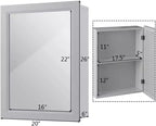 Armoire à pharmacie murale avec miroir et étagère réglable, organisateur de rangement de salle de bain, gris