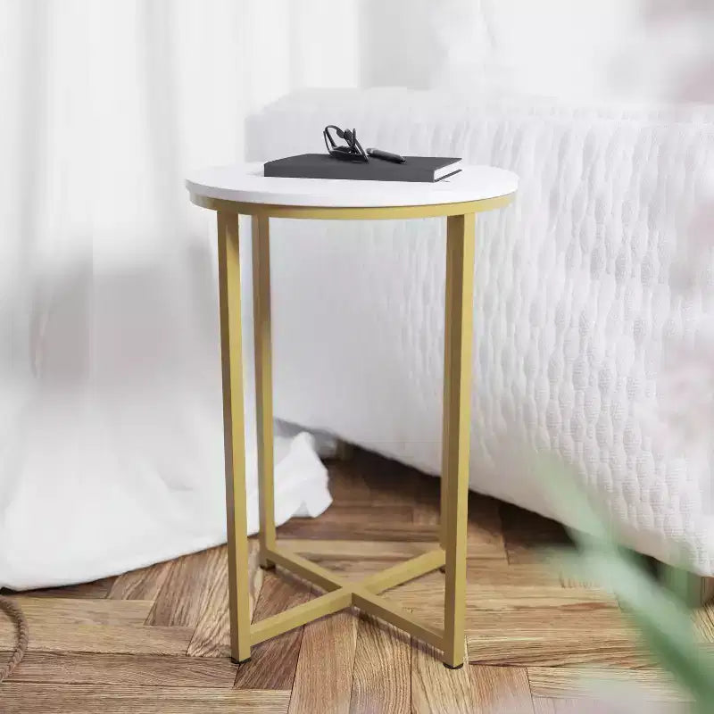 Table d'appoint Flash Furniture Hampstead Collection - Table d'appoint moderne en stratifié avec cadre entrecroisé